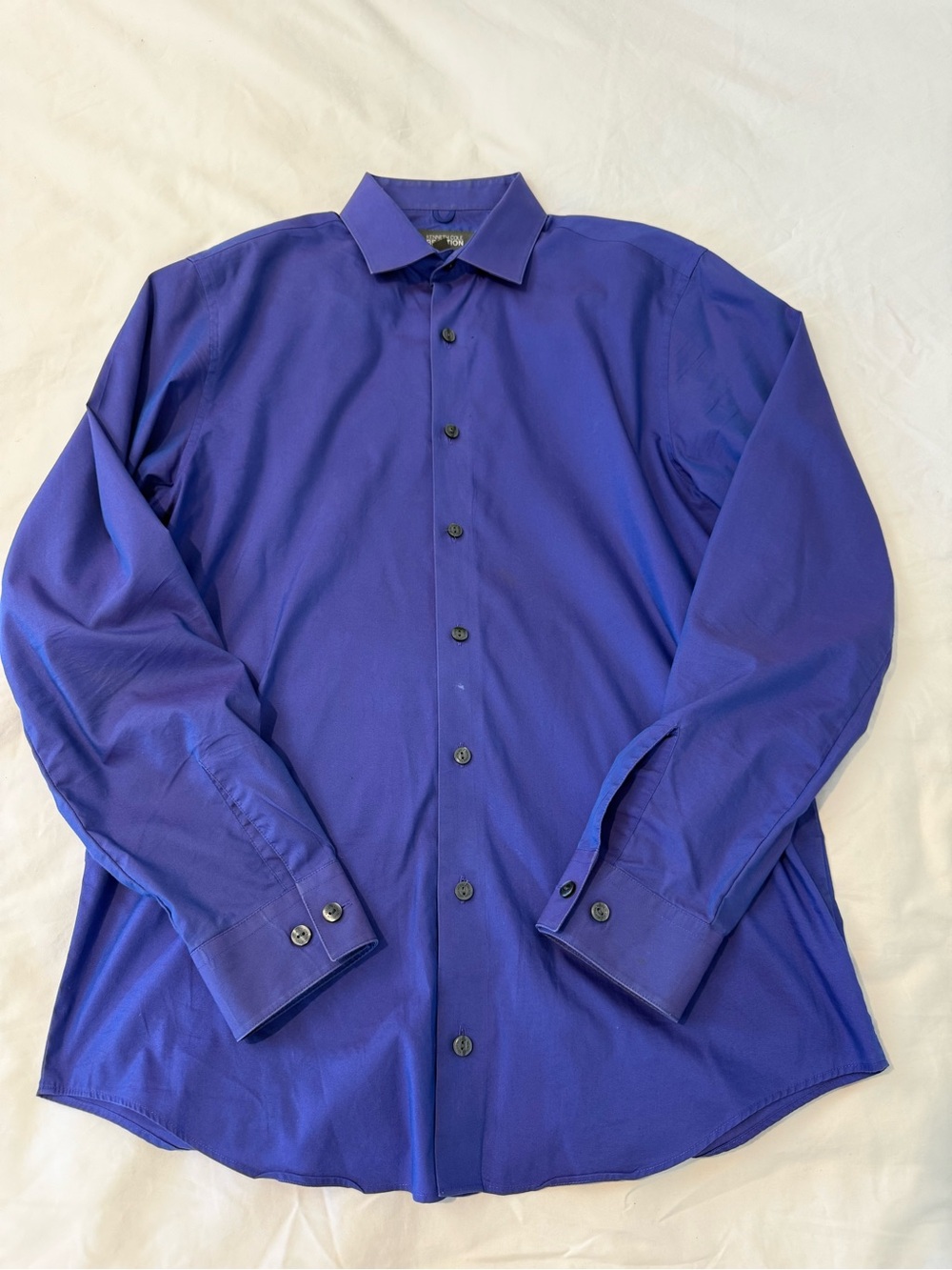 Kenneth Cole Men's Long-Sleeve Dress Shirt in Deep Blue / Purple